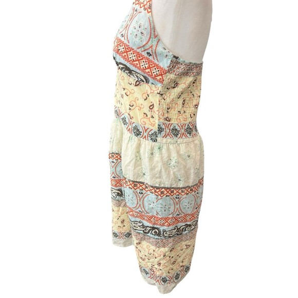 beau bois Boho lined halter maxi dress tiered hippie Y2K S/M - Picture 4 of 15